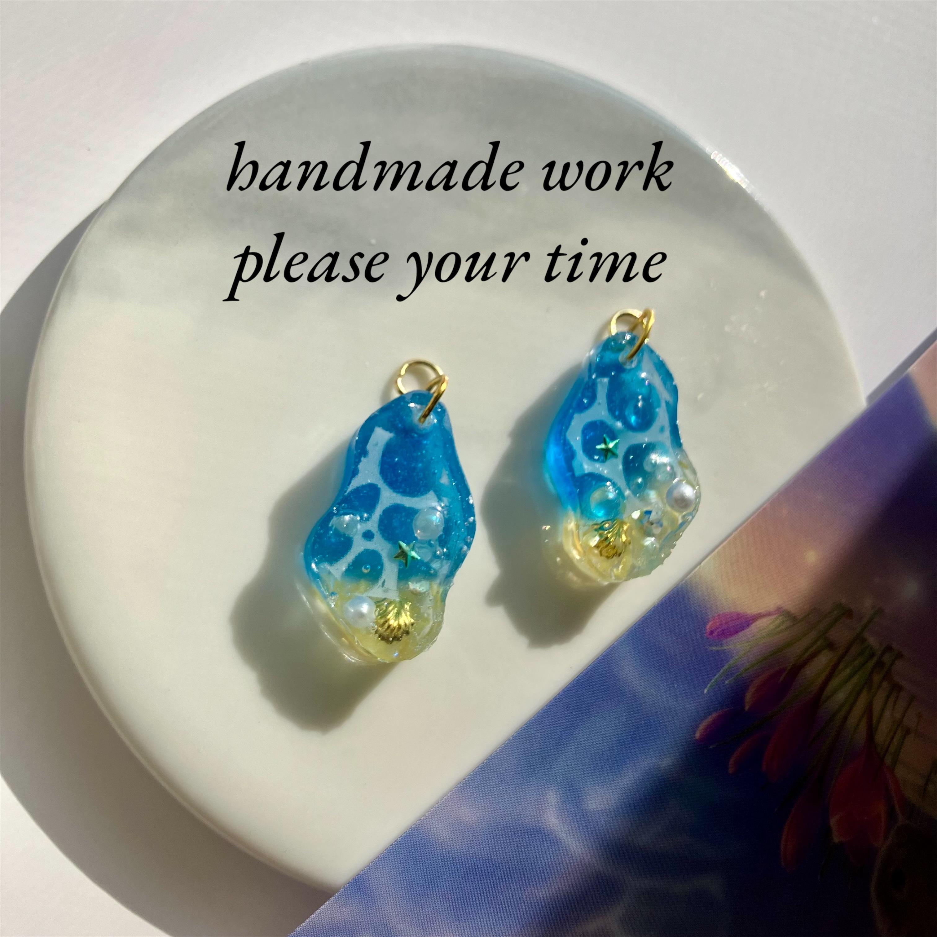 海〜砂浜〜イヤリング　ピアス　ハンドメイド　レジン